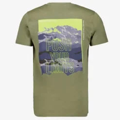 Unsigned Heren T-shirt met backprint groen Online