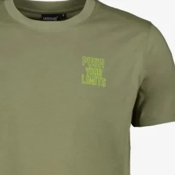 Unsigned Heren T-shirt met backprint groen Online