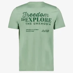 Unsigned Heren T-shirt met backprint groen Clearance