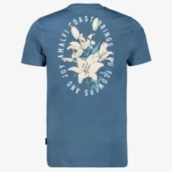 Unsigned Heren T-shirt met backprint blauw Online