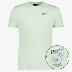 Unsigned Heren T-shirt met backprint lichtgroen Sale
