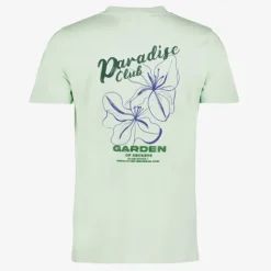 Unsigned Heren T-shirt met backprint lichtgroen Sale