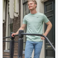 Unsigned Heren T-shirt met backprint lichtgroen Sale