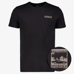 Unsigned Heren T-shirt met backprint zwart Discount