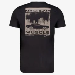 Unsigned Heren T-shirt met backprint zwart Discount