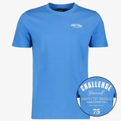 Unsigned Heren T-shirt met backprint blauw Discount