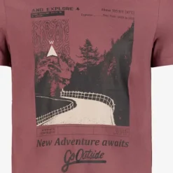 Unsigned Heren T-shirt met opdruk bruin Hot