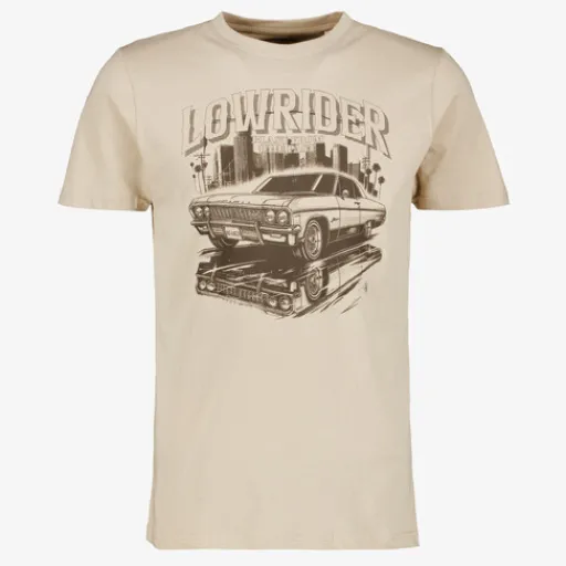 Unsigned Heren T-shirt met opdruk beige Sale