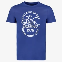 Unsigned Heren T-shirt met opdruk blauw Clearance