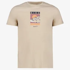 Unsigned Heren T-shirt met opdruk beige Online