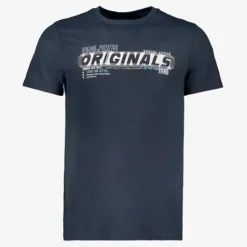 Unsigned Heren T-shirt met opdruk donkerblauw