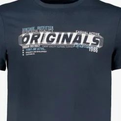 Unsigned Heren T-shirt met opdruk donkerblauw