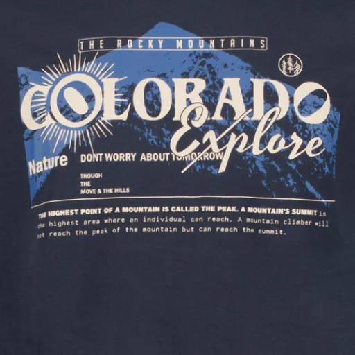 Unsigned Heren T-shirt met opdruk donkerblauw Hot