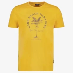 Unsigned Heren T-shirt met opdruk geel Hot