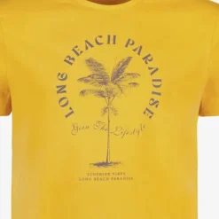 Unsigned Heren T-shirt met opdruk geel Hot