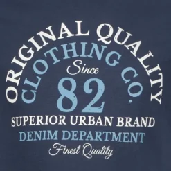 Unsigned Heren T-shirt met opdruk navy Sale