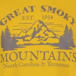 Unsigned Heren T-shirt met opdruk van bergen geel New