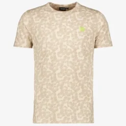 Unsigned Heren T-shirt met print beige Hot