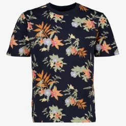 JJ REBEL Heren T-shirt met print donkerblauw Clearance