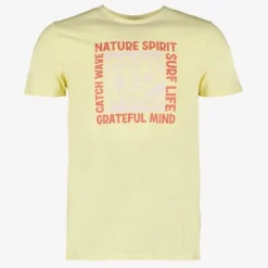 Unsigned Heren T-shirt met tekst geel Best