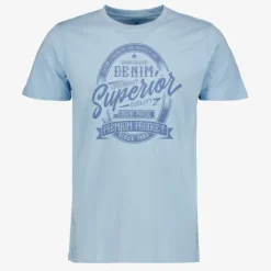 Unsigned Heren T-shirt met tekstopdruk blauw Sale