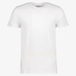 Unsigned Heren T-shirt wit katoen ronde hals