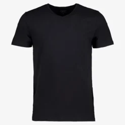 Unsigned Heren T-shirt zwart met V-hals