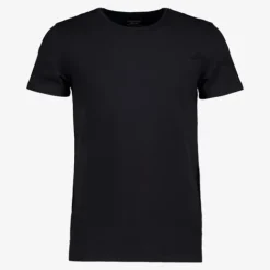 Unsigned Heren T-shirt zwart ronde hals Outlet