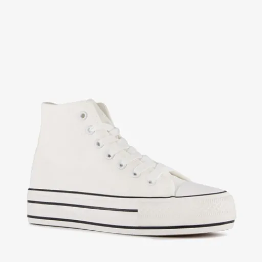 Blue Box Hoge dames gympen met plateauzool wit Discount