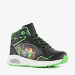 Minecraft Hoge jongens sneakers met airzool zwart groen Hot