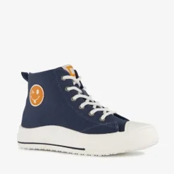 Blue Box Hoge jongens sneakers met smiley blauw Outlet