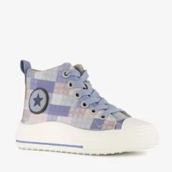 Blue Box Hoge kinder sneakers met ruitprint blauw Clearance