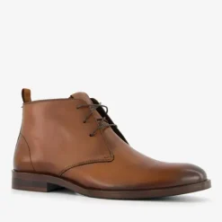 Van Beers Hoge leren heren veterschoenen cognac Clearance