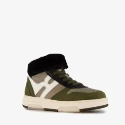 Braqeez Hoge leren jongens sneakers groen Online