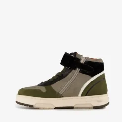 Braqeez Hoge leren jongens sneakers groen Online