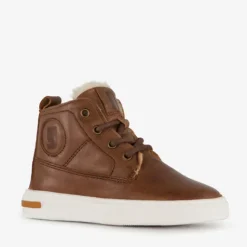 Groot Hoge leren sneakers voor jongens cognac Hot