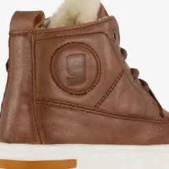 Groot Hoge leren sneakers voor jongens cognac Hot