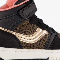 Blue Box Hoge meisjes sneakers dierenprint zwart New