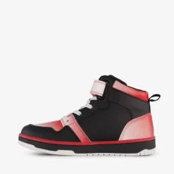 Blue Box Hoge meisjes sneakers Isa zwart rood Outlet
