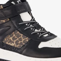 Blue Box Hoge meisjes sneakers met panterprint details zwart Sale