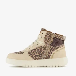 Blue Box Hoge meisjes sneakers met panterprint details beige Sale