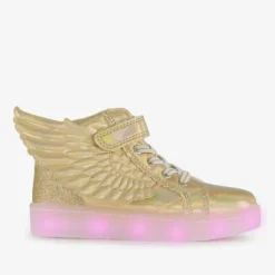 Blue Box Hoge meisjes sneakers met lichtjes goud Hot