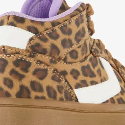 Blue Box Hoge meisjes sneakers met panterprint bruin New