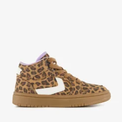 Blue Box Hoge meisjes sneakers met panterprint bruin New