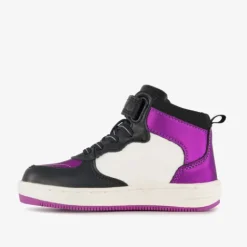 Blue Box Hoge meisjes sneakers met lak zwart paars Discount