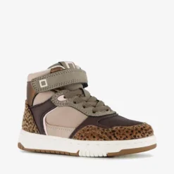 Blue Box Hoge meisjes sneakers met panterprint details bruin Hot