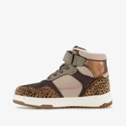 Blue Box Hoge meisjes sneakers met panterprint details bruin Hot