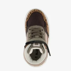 Blue Box Hoge meisjes sneakers met panterprint details bruin Hot