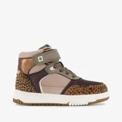Blue Box Hoge meisjes sneakers met panterprint details bruin Hot