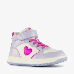 Blue Box Hoge meisjes sneakers met hartje lila Discount